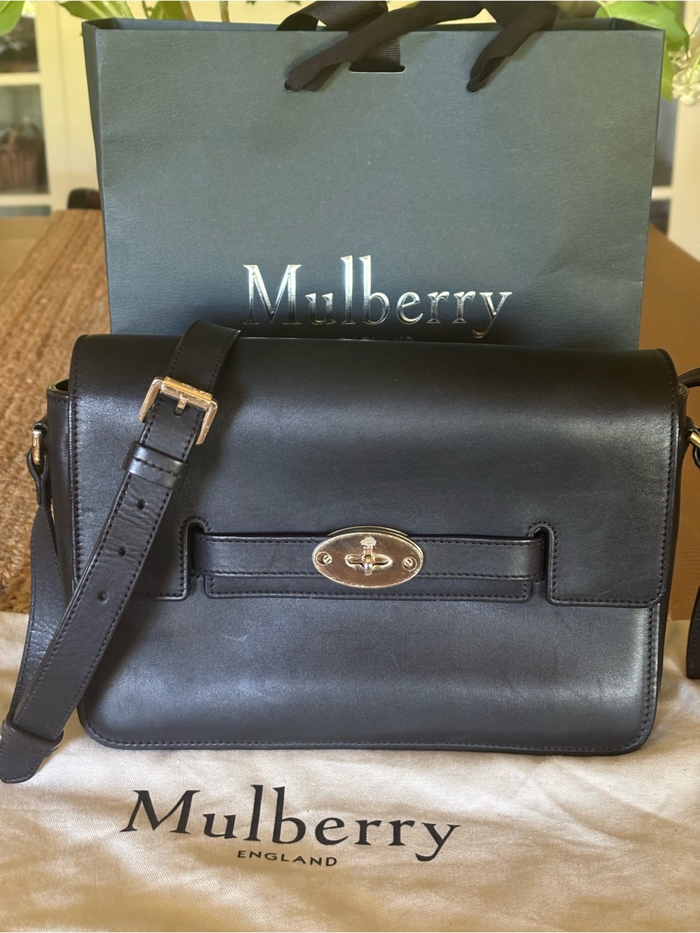 Mulberry Black belted bayswater